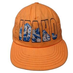Promark 5 Panel Orange One Size Idaho Mountain Graphic USA Snapback Cotton hat